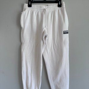 Adidas Originals Cotton Joggers Pant White Women's MEDIUM Drawstring. Worn twice